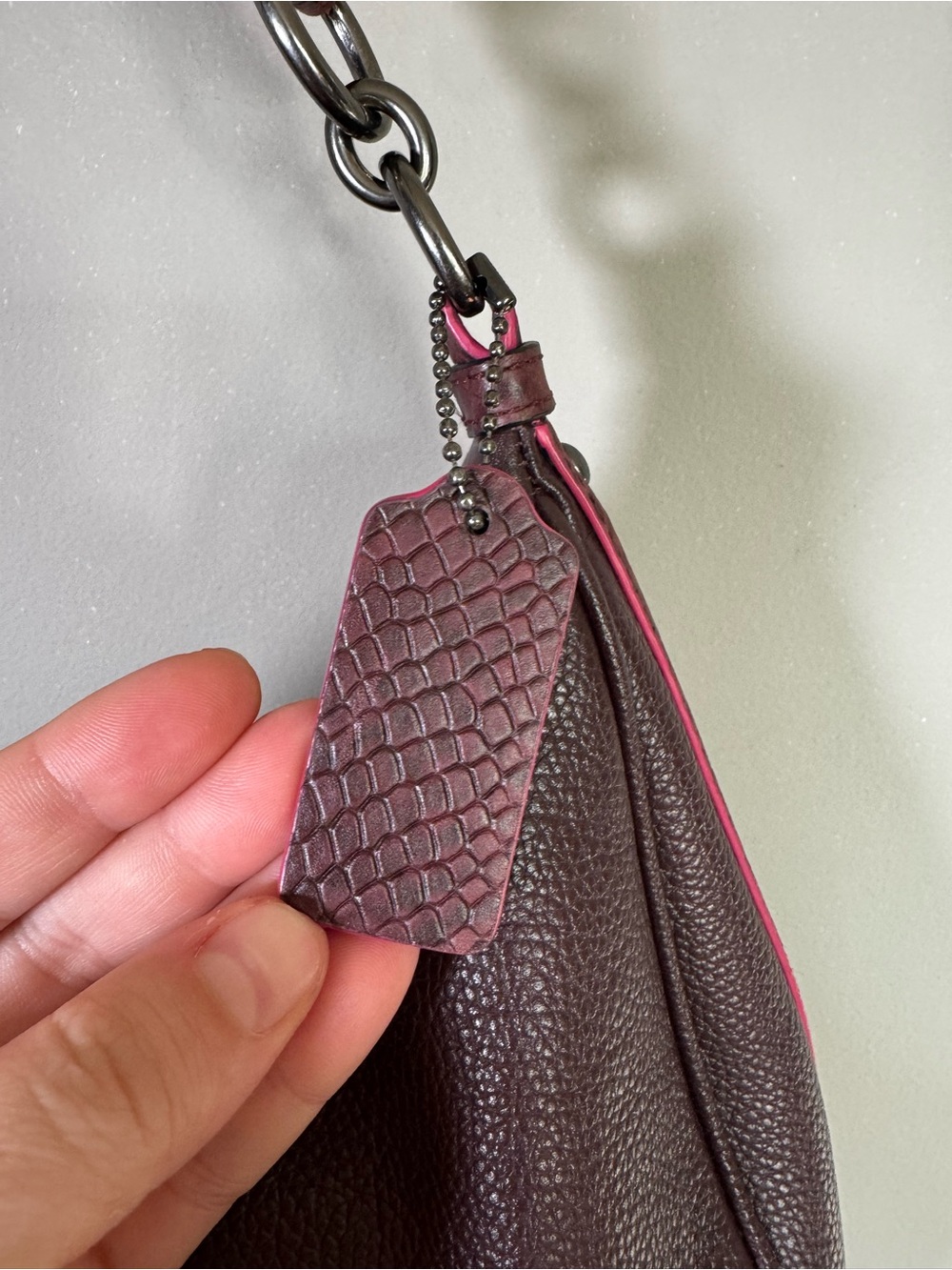 Coach Pebbled Leather Plum Hobo Shoulder Bag F29817 - Picture 3 of 14